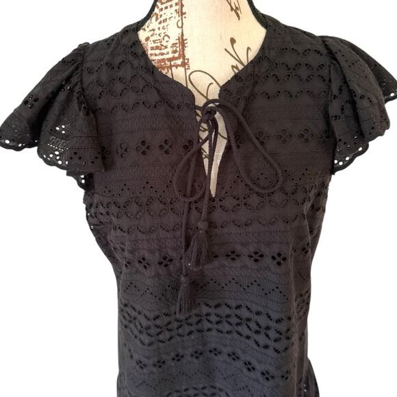 Rebecca Minkoff Caro Eyelet Ruffle Mini Dress- Size 8 - Picture 7 of 11